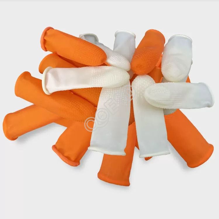 Textured Anti-Slip Latex Finger Cots - Heavy-Duty Dimpled Rubber Guards for Electronics Assembly & Cash Handling