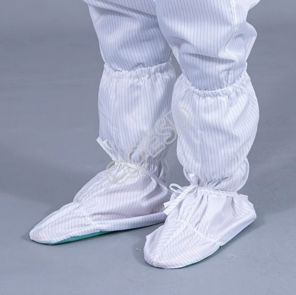 ESD Soft Sole Cleanroom High Boots Dustproof Coveralls Boot Covers Anti-Static Protective Work Shoes Unisex for Electronics Factory