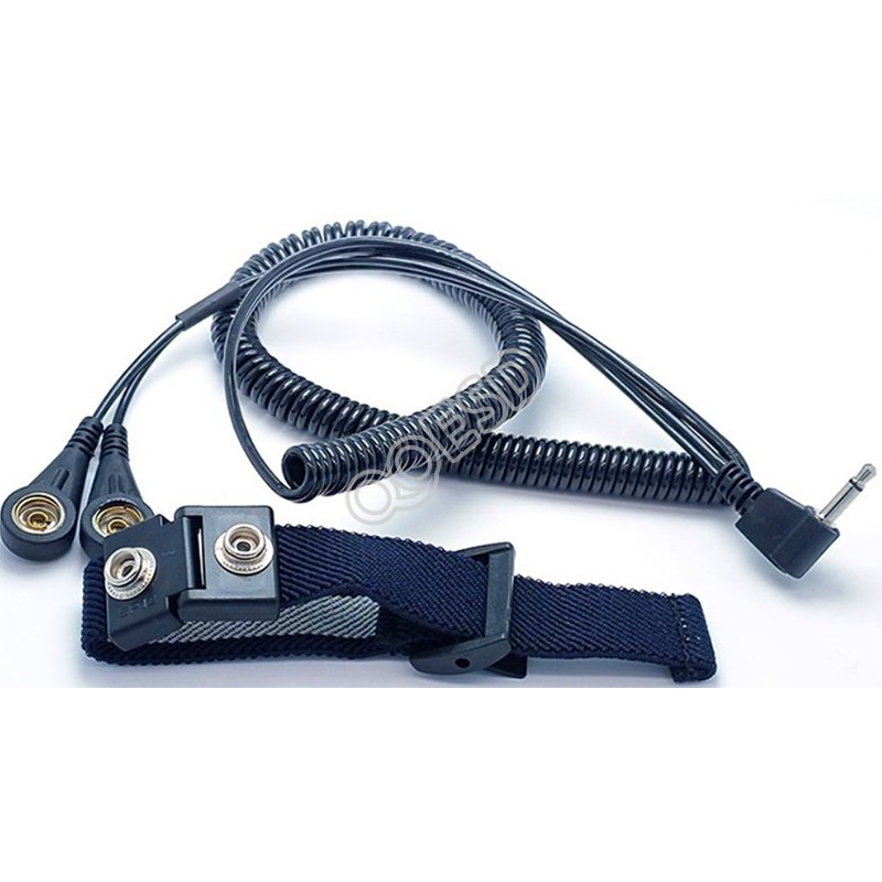 Dual Conductor Wrist Strap Anti Static ESD Wristband with DC Plug for Online Monitor