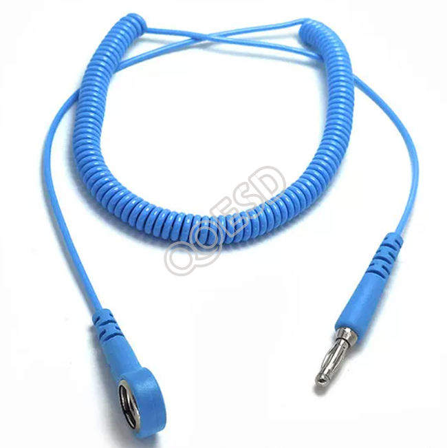 ESD Wrist Strap Accessories - Single/Dual-Headed ESD Grounding Cable with Lantern Plug & Snap