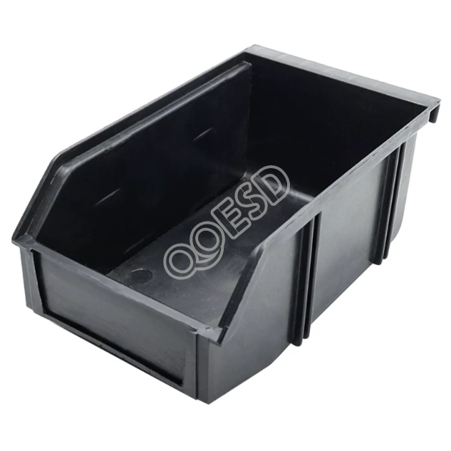 ESD Hanging Slanted Parts Bin, Black Thick Anti-Static Material Box, Electronic Component Storage Container