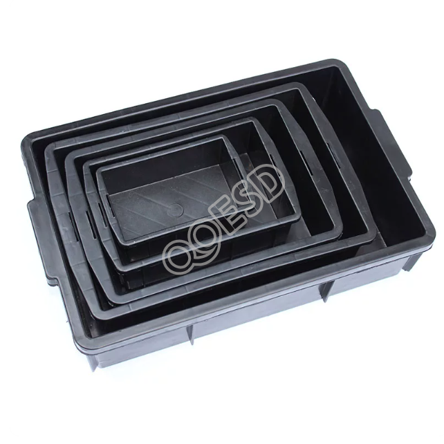 ESD Parts Bin, Small Component Box, Antistatic Circulation Box, Plastic Material Storage Box, Black Conductive Plastic Tray Box  >