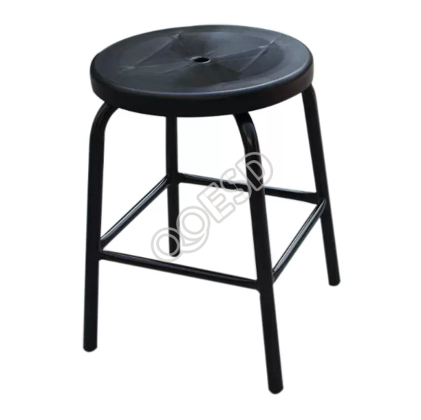 ESD Round Stool Anti-static Four Leg Work Stool Black for Workshop