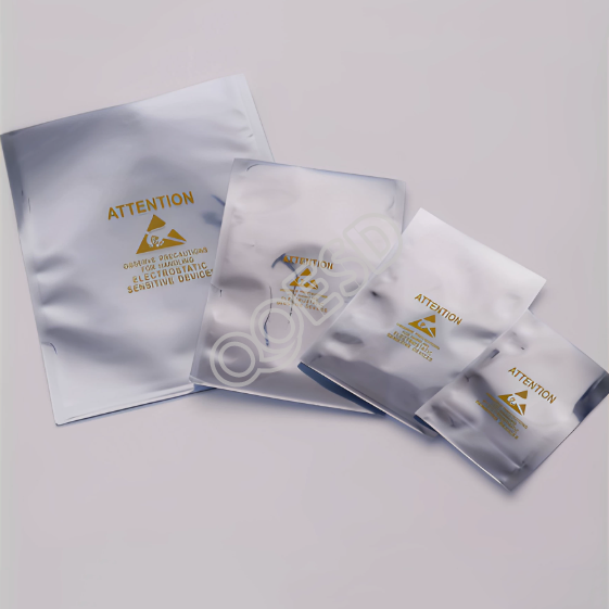 Printed Flat ESD Anti-Static Shielding Bags, Translucent Moisture & Dust Proof Packaging Pouches for ICs, Motherboards and Hard Drives
