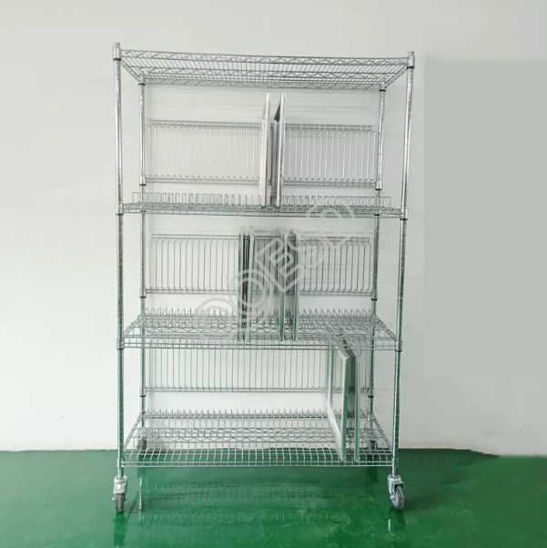 SMT Stencil Storage Rack, PCB Solder Paste Stencil Holder, LED Laser Aluminum Substrate ESD Shelf for SMD Circuit Boards